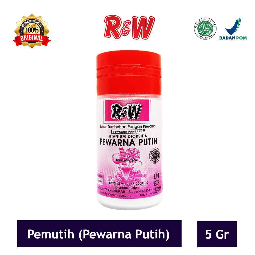 Pewarna Putih Pemutih Makanan Rajawali R&amp;W RW 5 g