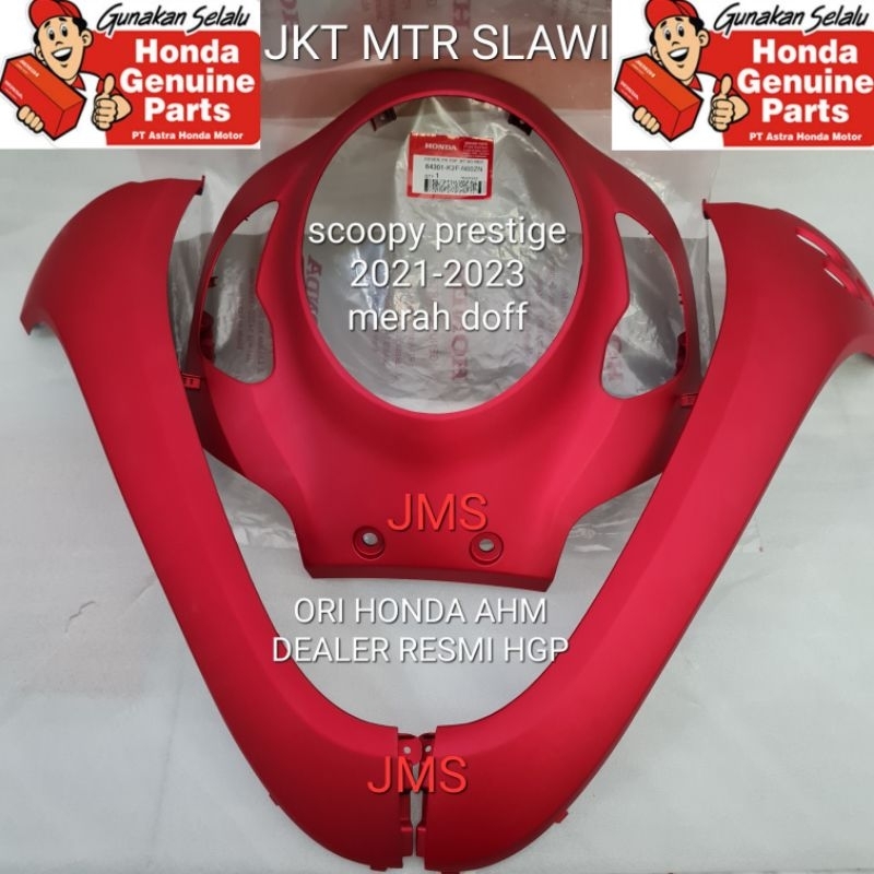 panel lampu, tameng lampu cover lampu, sayap depan garnis front scoopy prestige merah dop 2021-2023 merah dop merah doff ori honda ahm