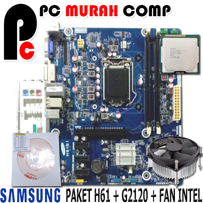 MOBO INTEL LGA 1155 H61 PROCESSOR SERI G2120 / G2130 LENGKAP MAINBOARD