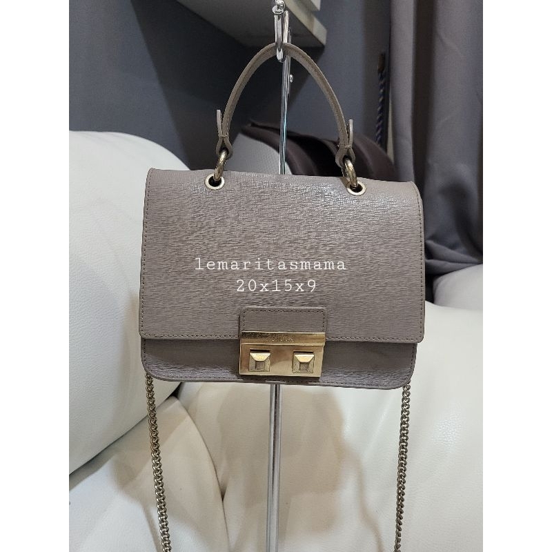 Furla grey bella sling bag preloved