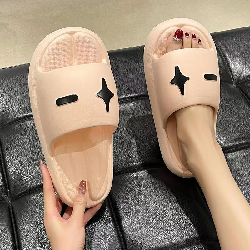 T&amp;Y Sandal Wanita Kekinian Anti Slip 6728 Import Sendal Plus Minus Slop Korea Bahan Karet Tebal  Alas Kaki Rumahan Murah Super Empuk