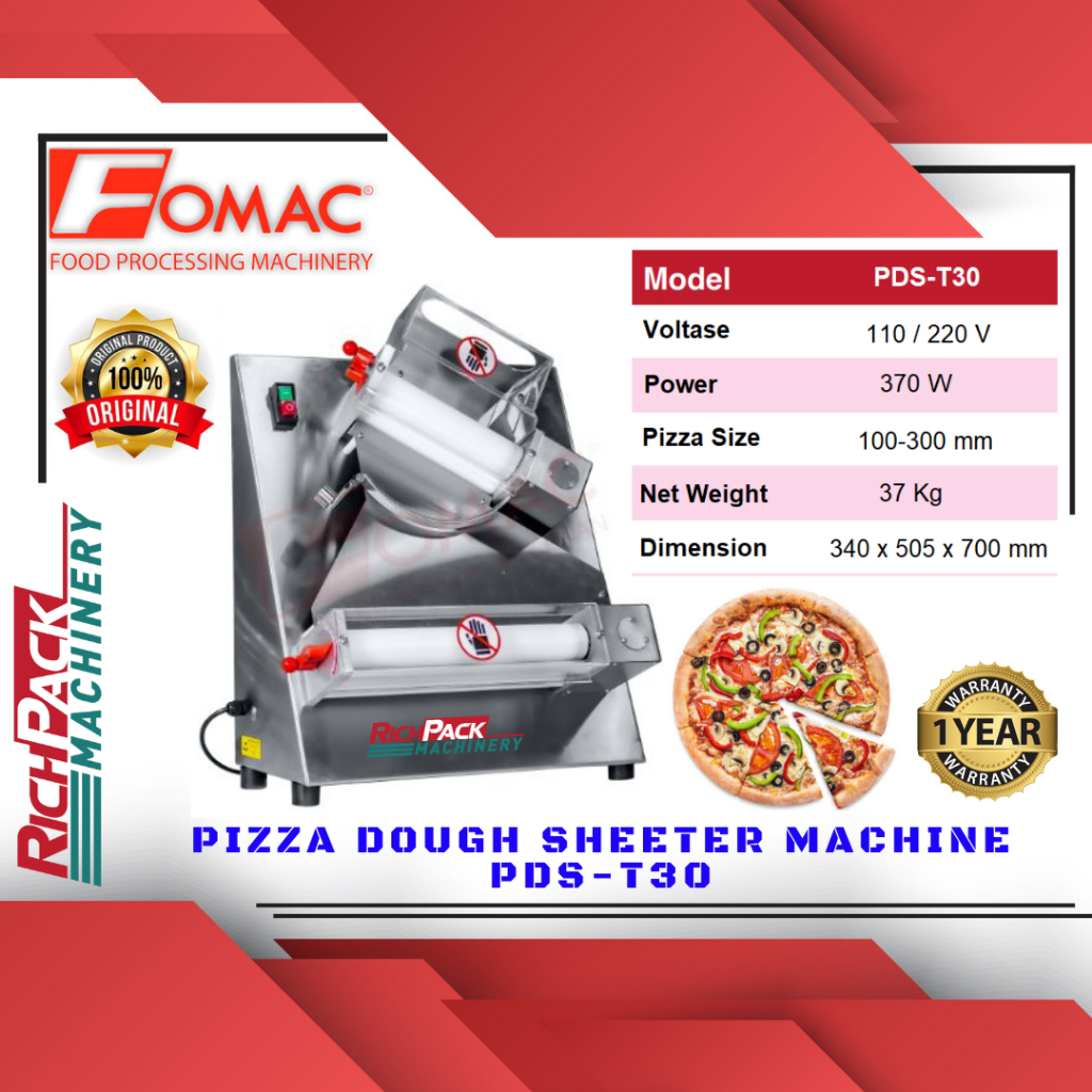 Fomac PDS-T30 Pizza Dough Sheeter Machine Mesin Pemipih Adonan Pizza