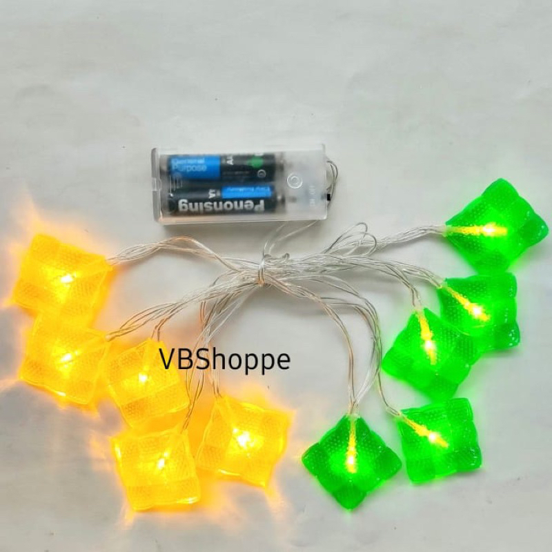 10 pc lampu led ketupat baterai tumblr terang hiasan dekorasi lebaran eid mubarak gantung hias perna