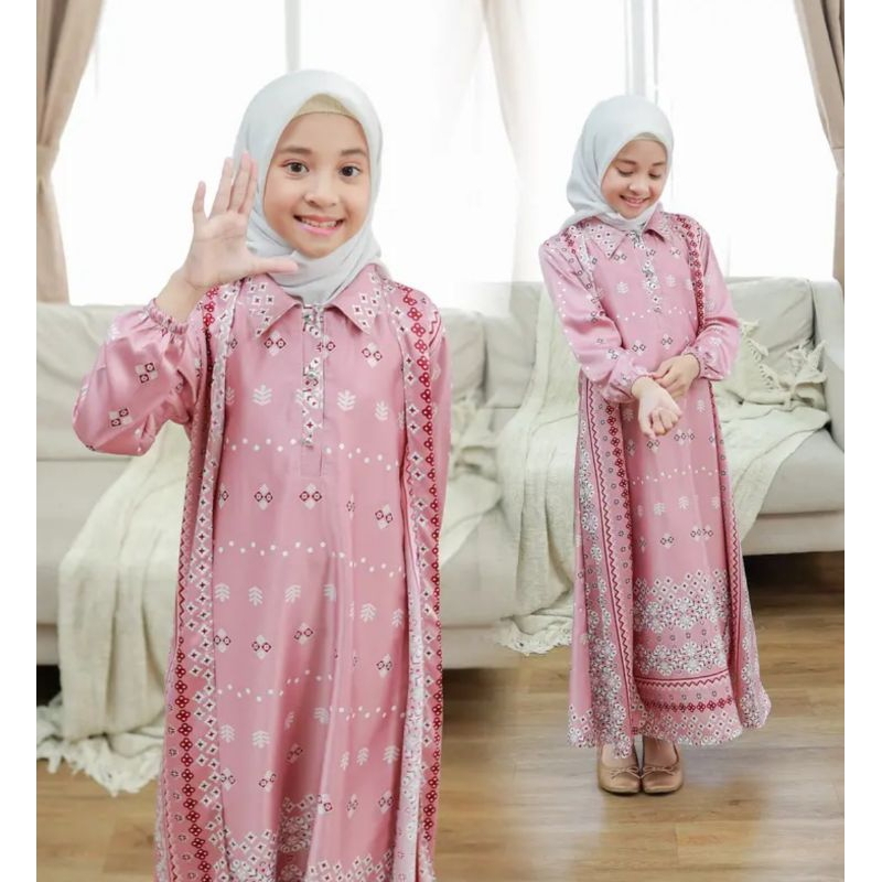 Baju gamis anak umroh haji busana muslim pesta lebaran idul fitri adha 2026 setelan couple family se