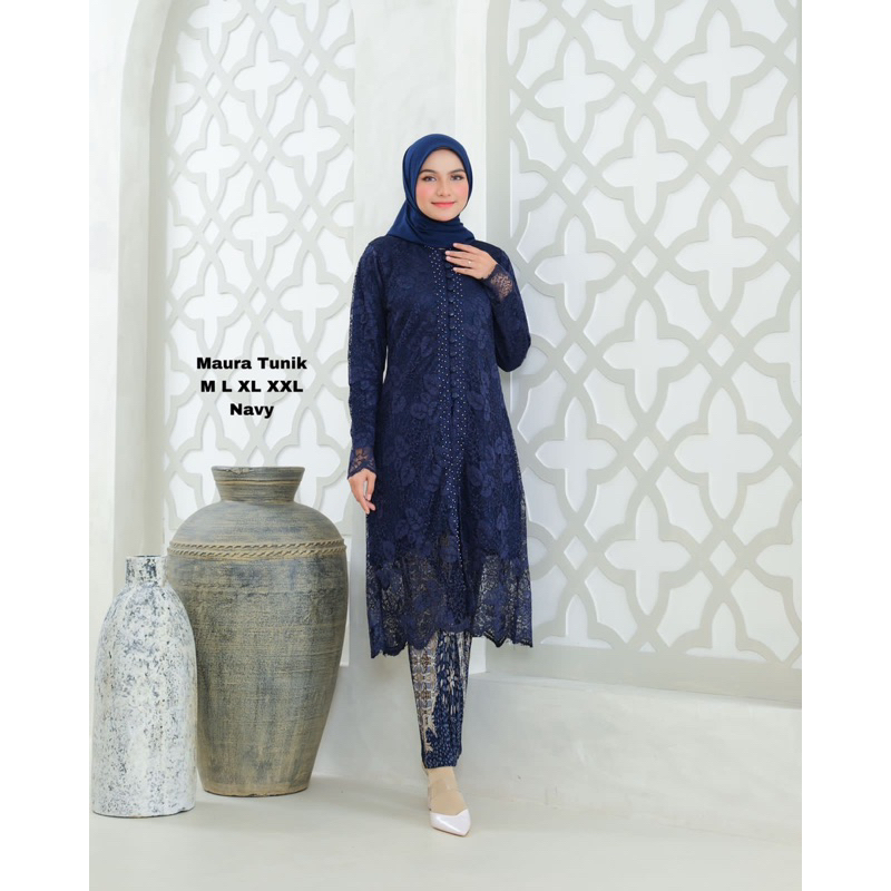 Kebaya Tunik Maura Brukat Payet / Kebaya Busui Brukat Kancing Payet / Kebaya Modern / Kebaya Kondangan / Kebaya Pesta