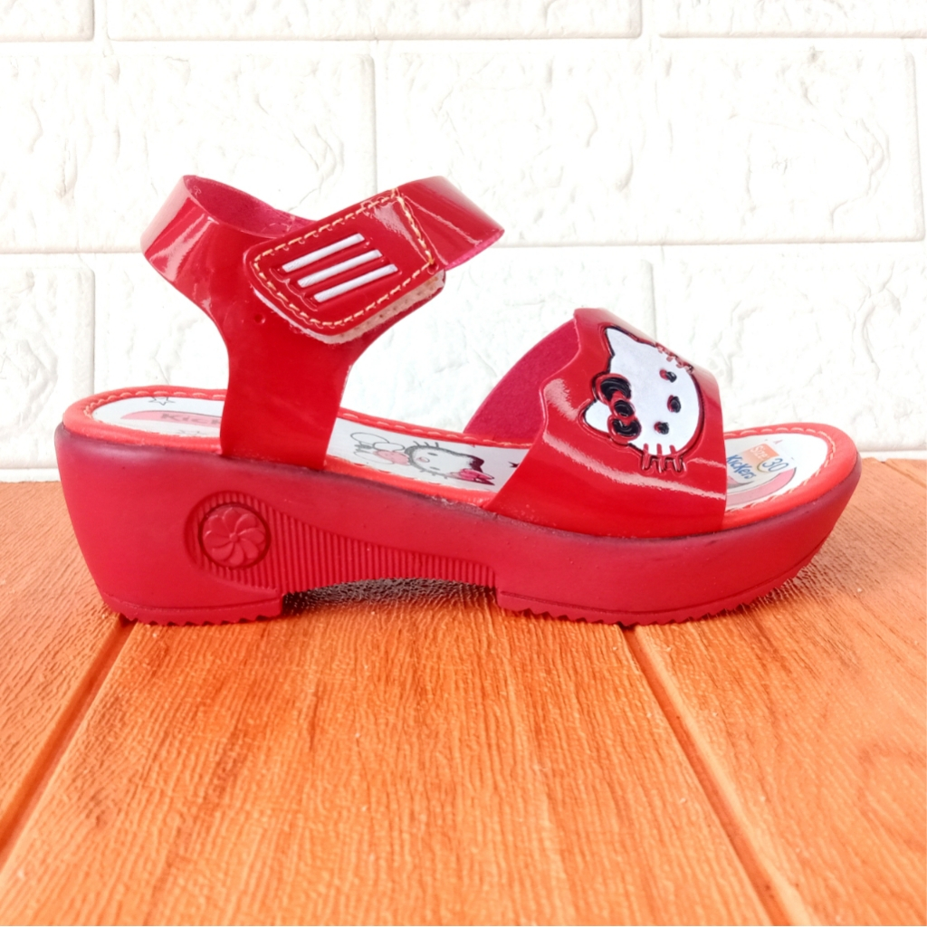 Sandal Let Anak Wedges NINNDY Hello Kitty Hak 4,5cm Size 26-35 Pink