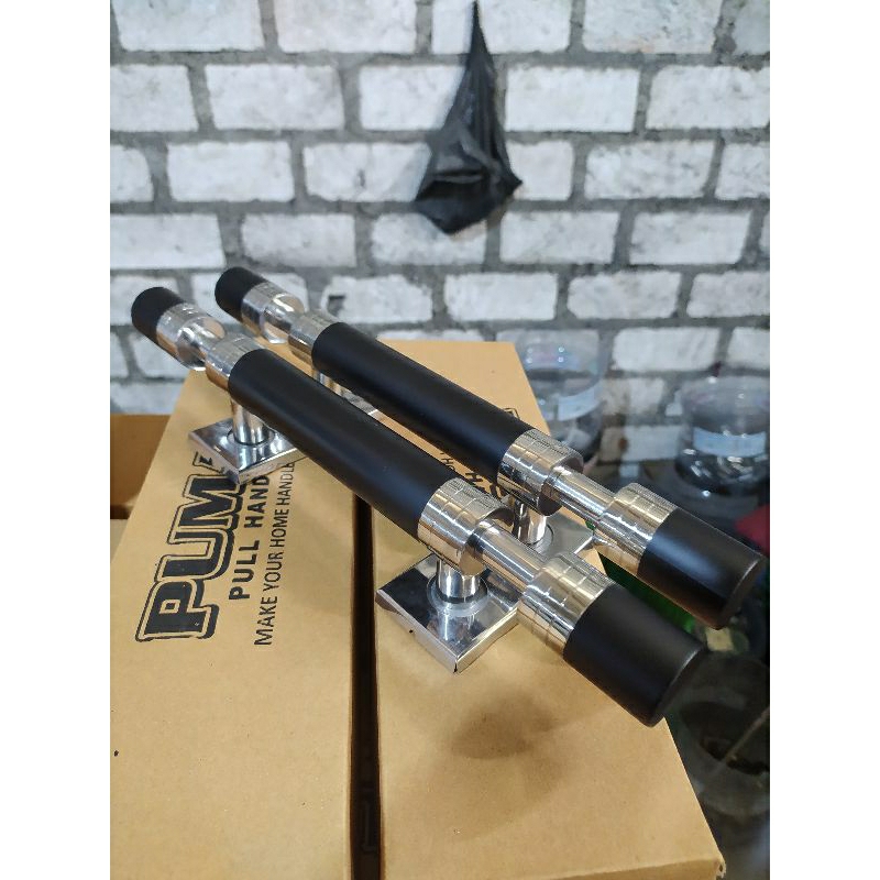 handle pintu rumah stainless motif barbel 35cm tarikan pintu rumah stainless