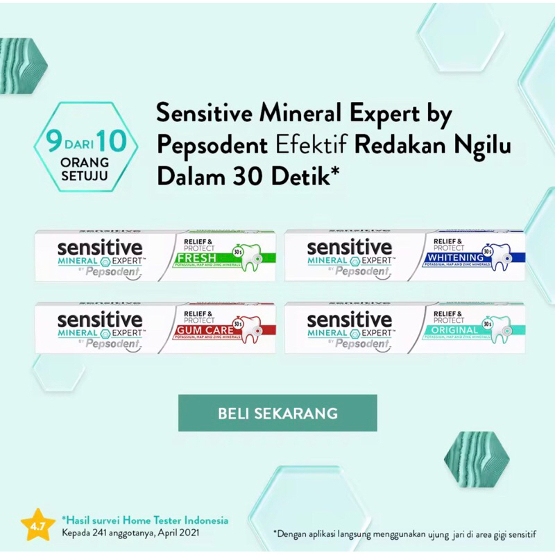 Pepsodent sensitive expert pasta gigi original / whitening 100 gr / 20 gr