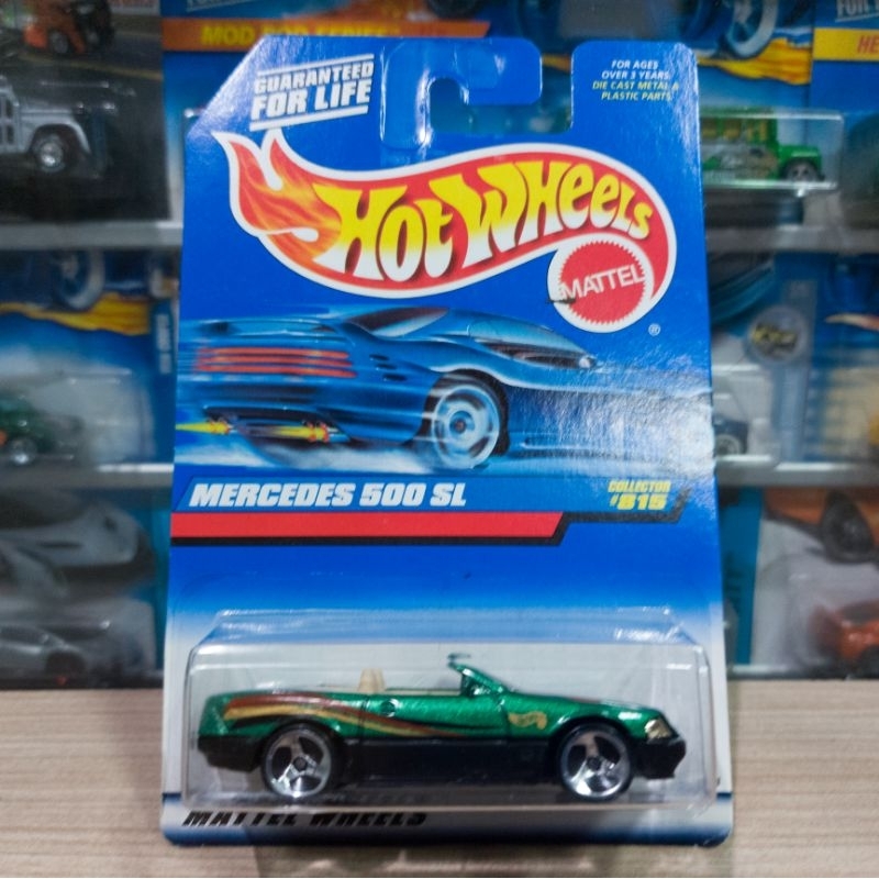 HOT WHEELS MERCEDES 500 SL GREEN - BLUE CARD