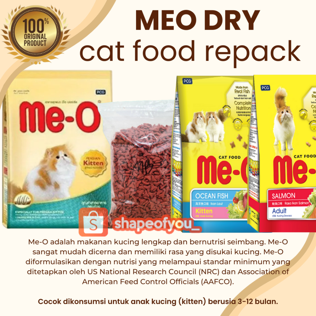 Meo Repack Kitten Persian no Freshpack Makanan Kering Kucing Me-O Dry Cat Food All Varian