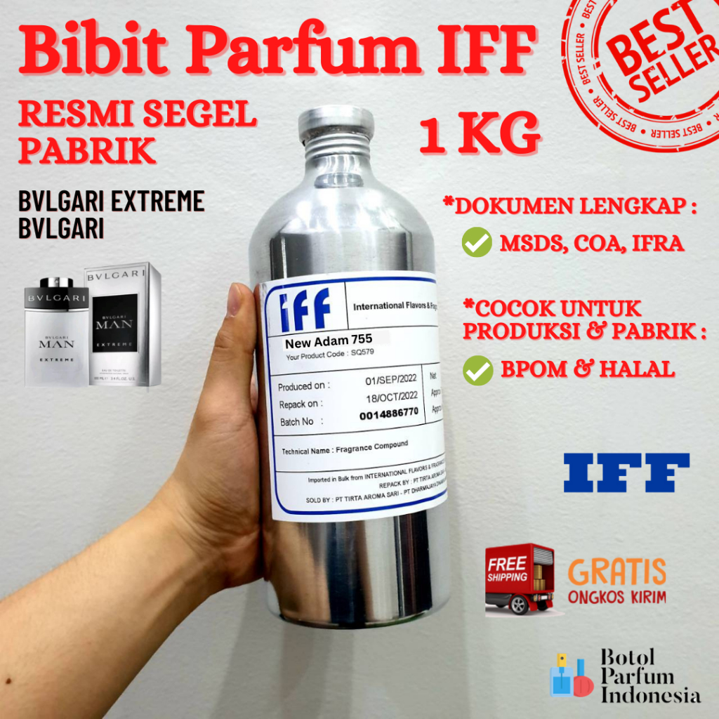 BIBIT PARFUM SEGEL NEW ADAM 755 BY IFF MURNI 100% - MSDS COA IFRA