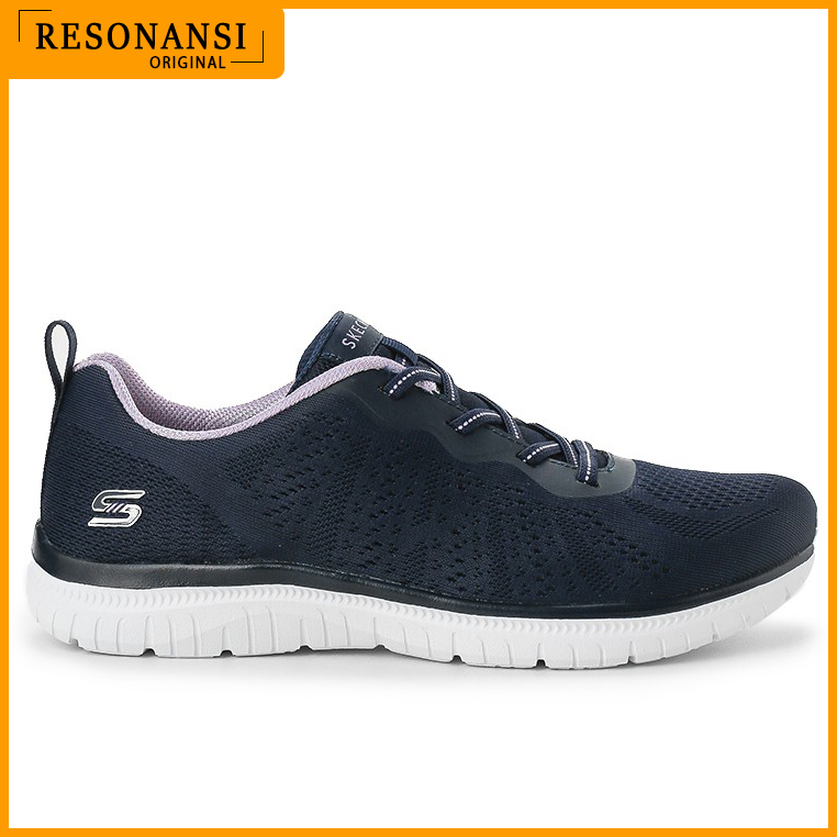 SEPATU WANITA TERBARU SKECHERS ORIGINAL SNEAKERS VIRTUE NAVY-UNGU