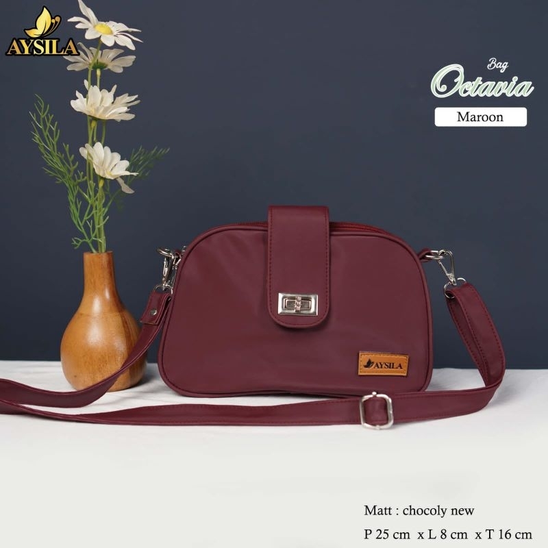 TAS SELEMPANG OCTAVIA BAG BY AYSILA BAHAN CHOCOLY ANTI AIR PREMIUM