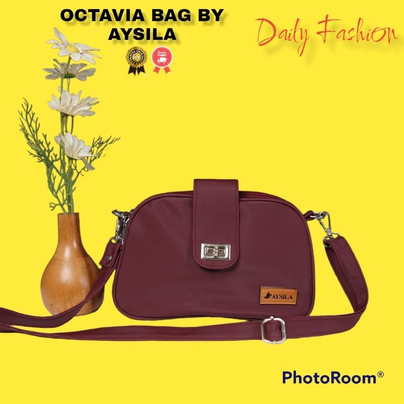 TAS SELEMPANG OCTAVIA BAG BY AYSILA BAHAN CHOCOLY ANTI AIR PREMIUM