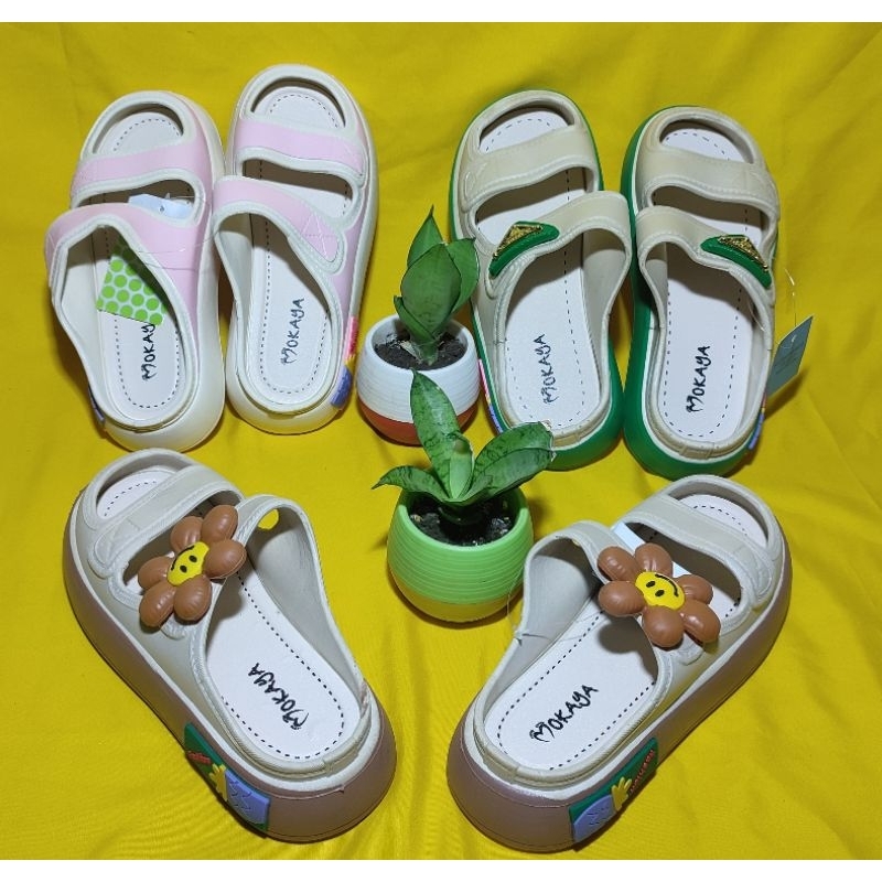 sandal selop wanita import sandal mokaya kekinian