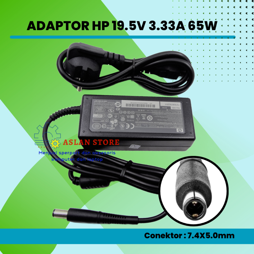 Adaptor Charger HP 65W 19.5v 3.33a Jarum hp pavilion 21-h010 21-h039 22-h100 22-h000ed 23-g000 23-g009  HP ProDesk 260 G1 400 600 G1 G2 G3 Desktop Mini PC 200 G3 205 G1 G2 G3 All In One