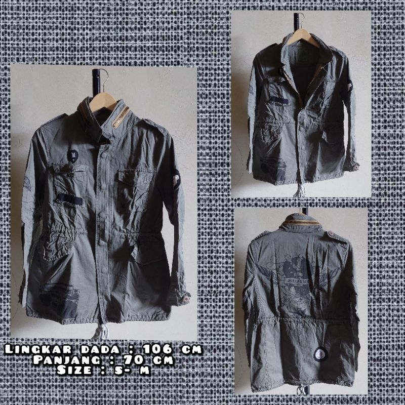 Jaket Parka M65 Warna Hijau Army Second Original.