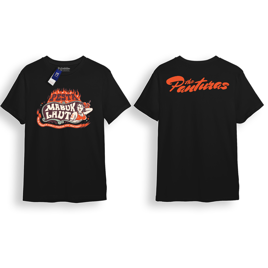 Keren T-shirt The Panturas - Pesta Mabuk Laut | Kaos Distro Unisex Kekinian Premium | Baju Merchandise Band Pria dan Wanita