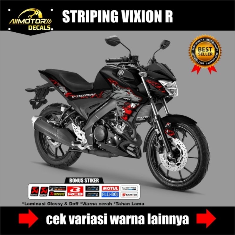 Striping Stiker Yamaha Vixion R Variasi Wolf / Decal Stiker Motor Vixion R Motif Serigala