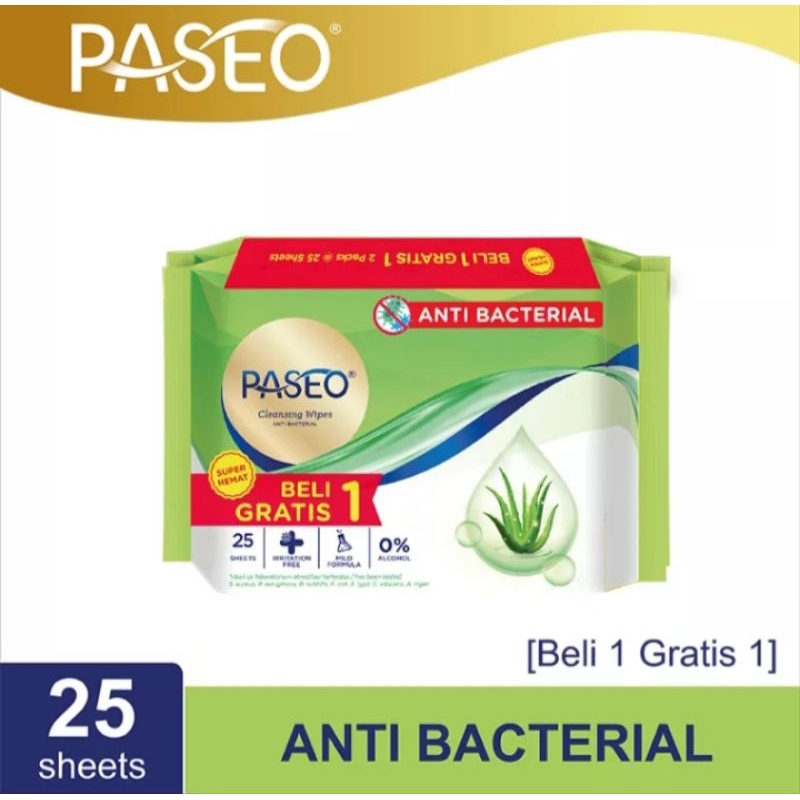 Tissue Basah Paseo 25 sheet beli 1 gratis 1