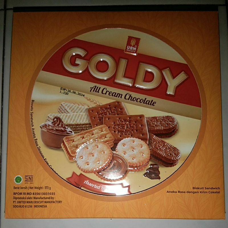 

UBM Goldy chocolate assorted biscuits Goldy biskuit krim coklat