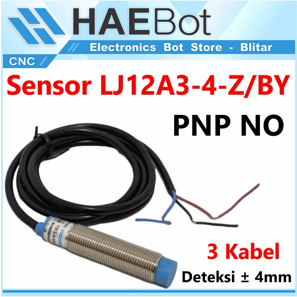 [HAEBOT] Inductive Proximity Sensor Induktif PNP NO 4mm LJ12A3-4-Z/BY 6-36V DC Metal Detector Limit Pendeteksi Logam