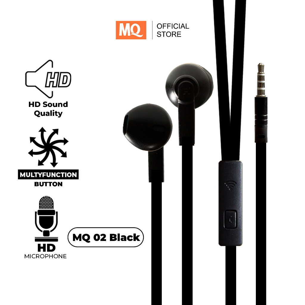 MQ Earphone Headset Gaming Superbass Stereo+HD Hi-Fi Mic Jack 3.5mm MQ-02