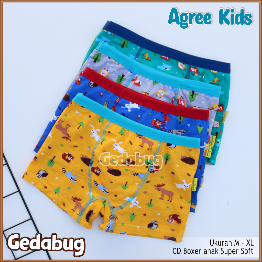 2 Pcs - CD Anak Cowok Agree 6166 Warna / Celana Dalam Anak Cowok Agree boxer | Gedabug