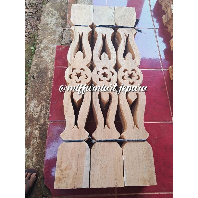 pagar teras - papan asmat - asmat bintang - pagar rumah