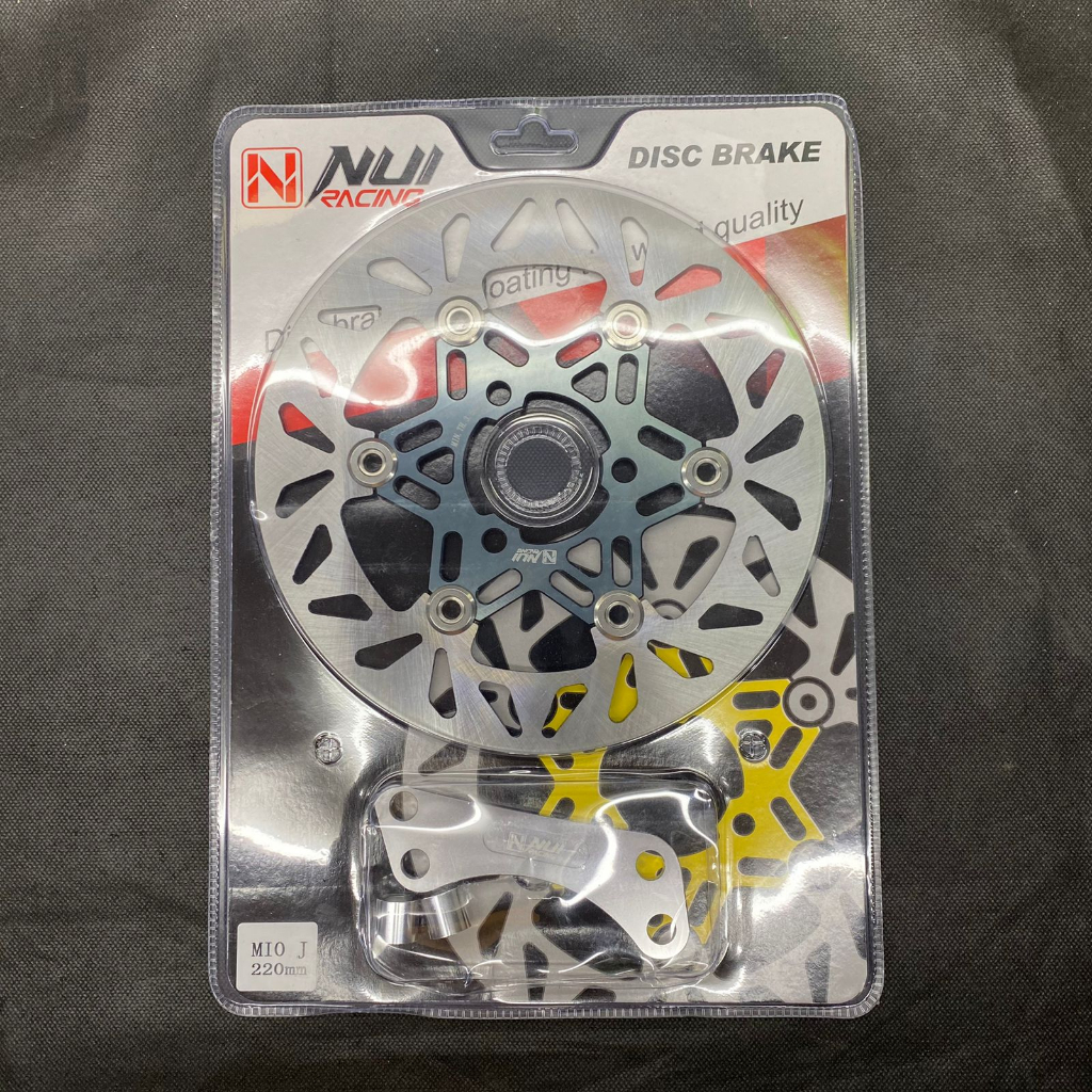 Piringan Cakram Disc NUI RACING CNC Floting Stanless Plus Breket 220MM lubang 3 mio J fino scoopy baet dll