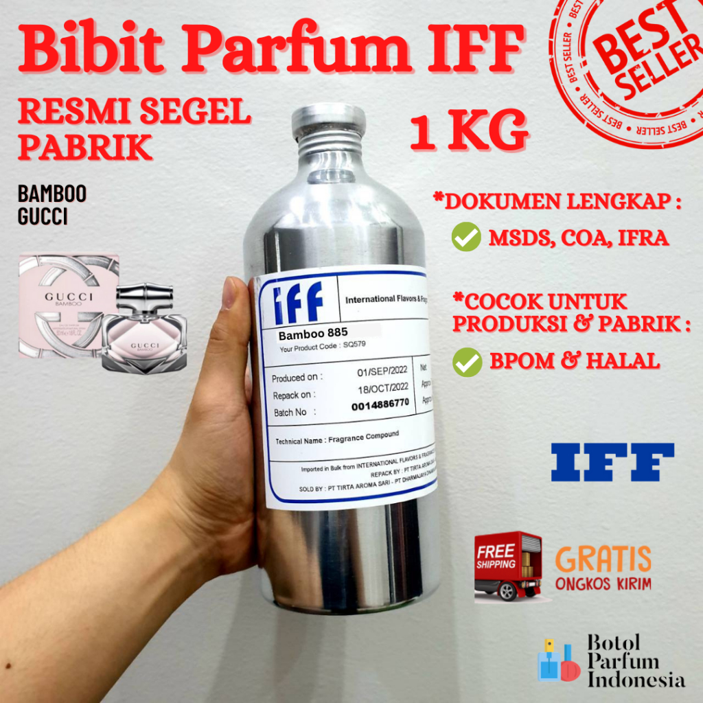 BIBIT PARFUM SEGEL Bamboo 885 BY IFF MURNI 100% - MSDS COA IFRA