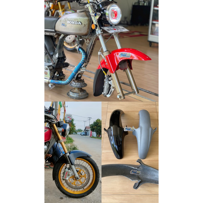 Slebor Depan Leo Star bahan fiber pnp Shock depan Ninja, Vixion KYB Spakbor depan kawasaki Leo Star