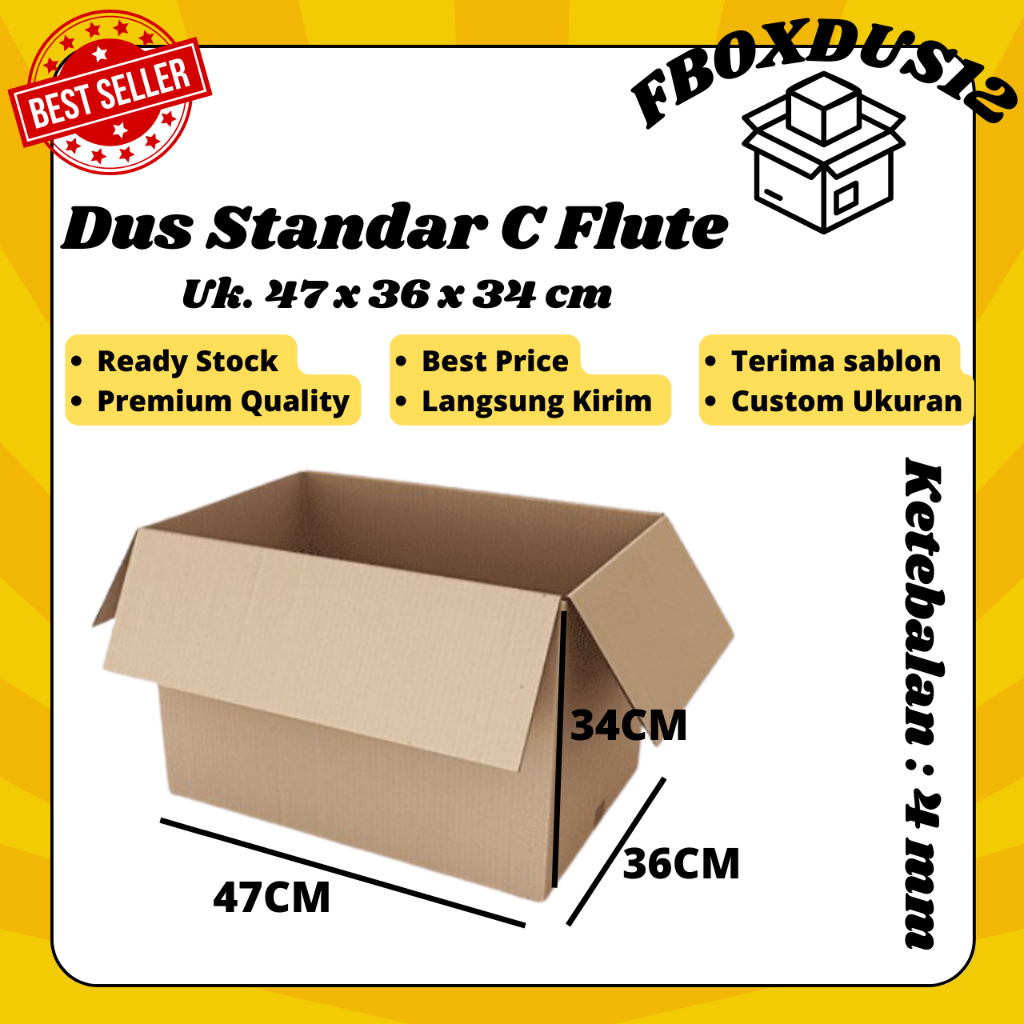 

KARDUS/DUS/KARTON/DUS PINDAHAN/KARDUS BESAR UK 47x36x34CM CFLUTE KUAT
