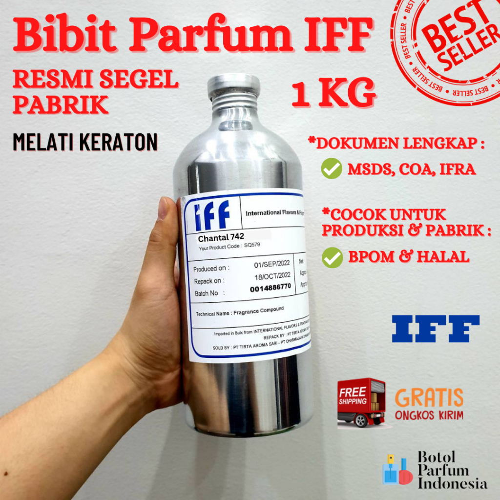 BIBIT PARFUM SEGEL Melati Keraton 1650 BY IFF MURNI 100% - MSDS COA IFRA