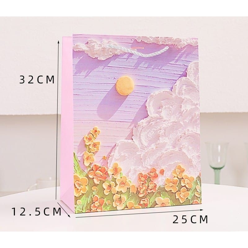 PAPER BAG VINTAGE FLOWER 3D/TAS MOTIF AESTHETIC /GIFT BAG MEWAH PB-05