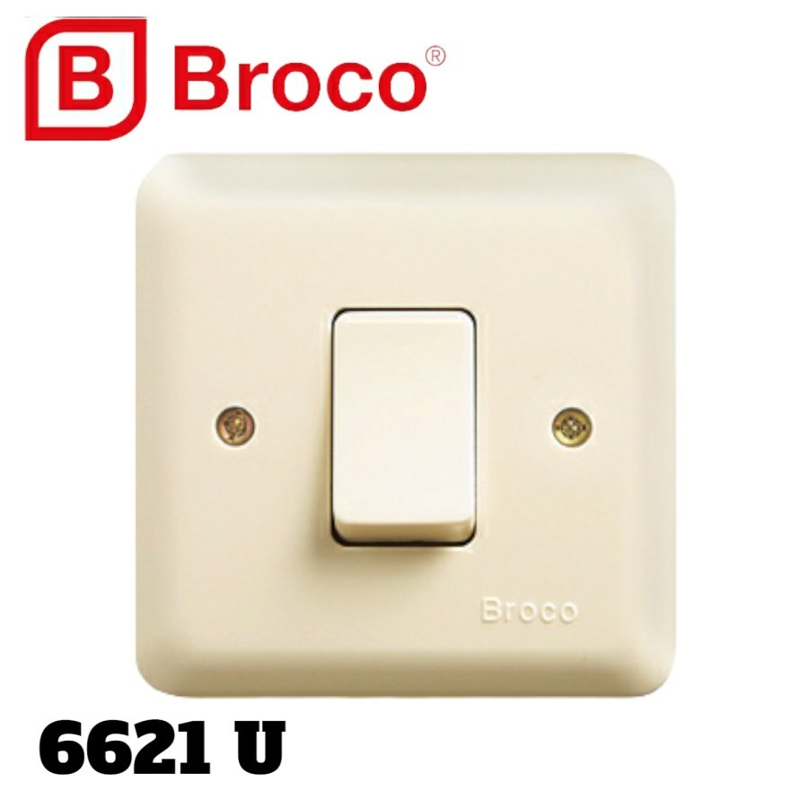 Saklar Engkel / Seri / Stop Kontak IB Broco New Gee Urea Krem