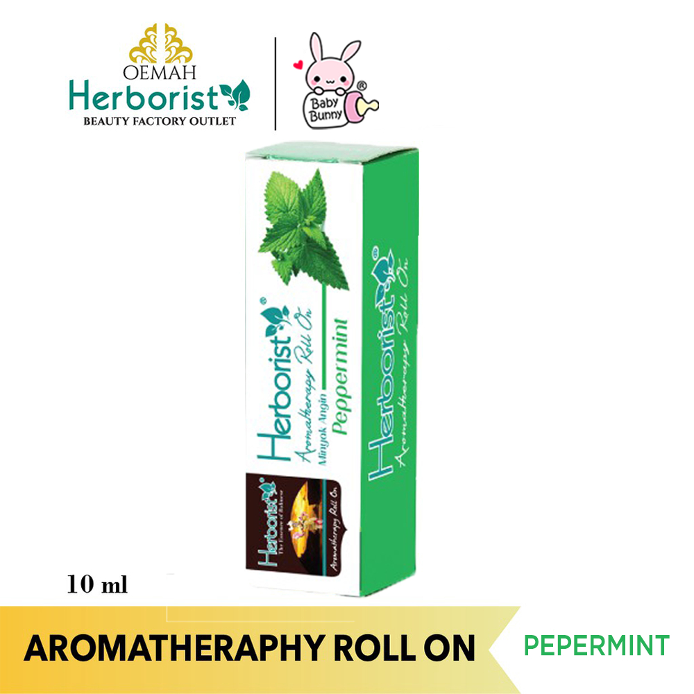 ❤ BELIA ❤ Herborist Minyak Angin Aromatherapy Roll On 10ml | Lemon | Peppermint | BPOM | Baby Bunny
