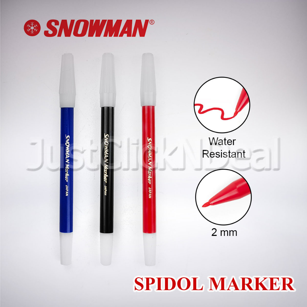 

Snowman Spidol Marker Kecil Satuan Biru Hitam Merah