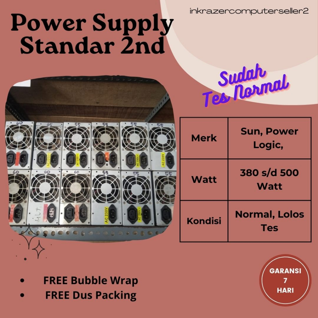 PSU power supply standard komputer bekas normal