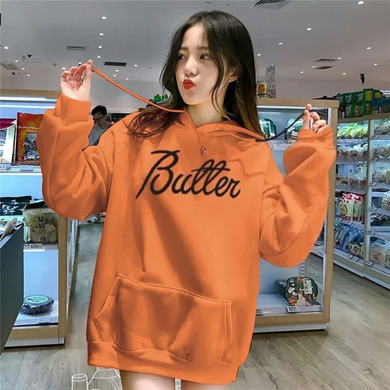 Parisdivarious Sweater Hoodie Jemper Butter Bahan Fleece Size S - XXL (Pria &amp; Wanita)