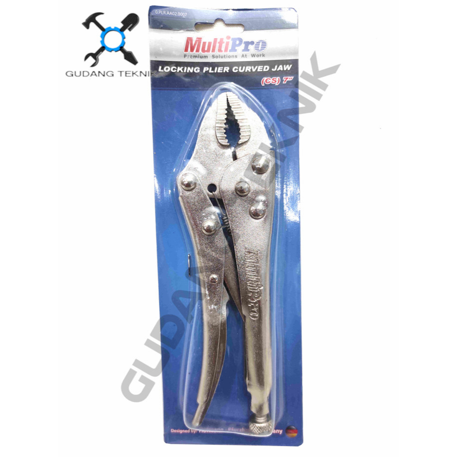 Tang Buaya Bengkok 7&quot; AA02.0007 MULTIPRO / Tang Buaya Jepit Locking Plier Curved Jaw 7 Inch AA02 0007 MULTIPRO