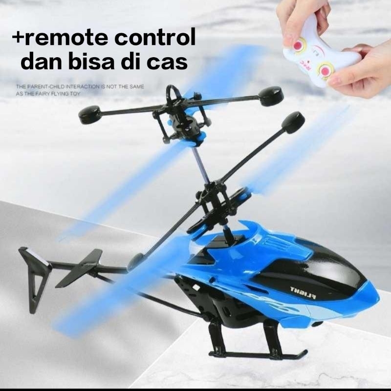 Mainan helikopter dengan remote remot control kontrol sensor tangan bisa di cas