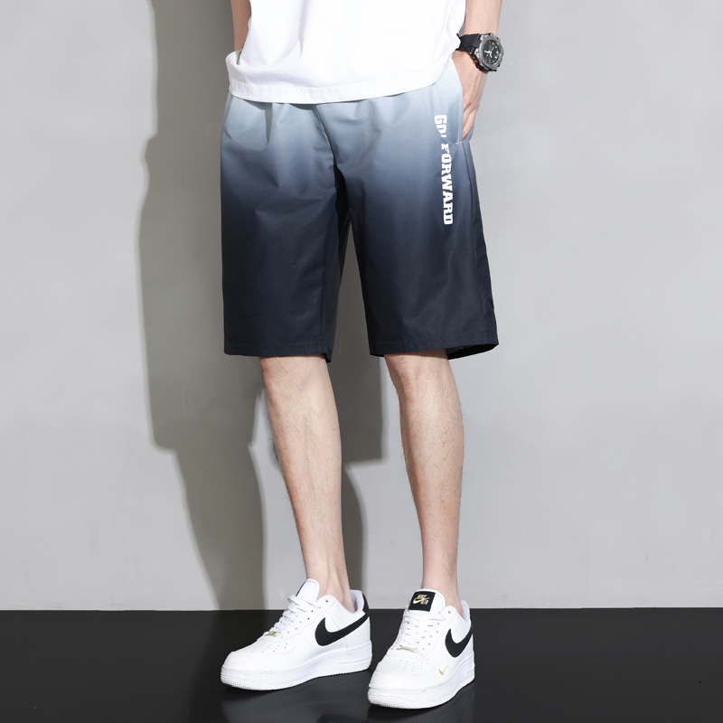 Celana Pendek Pria Pencetakan gradien Sport Casual Olahraga Santai Sporty Fashion Shorts