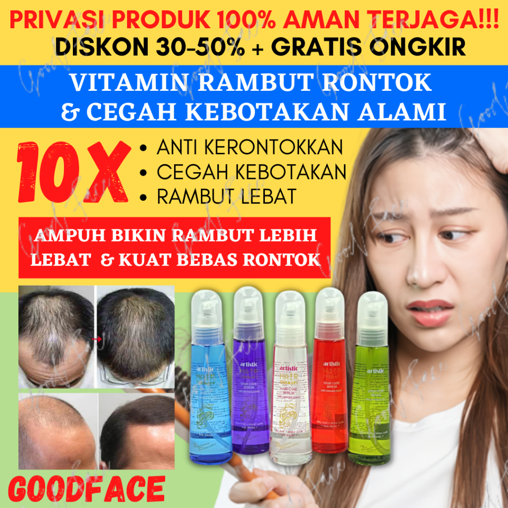 SERUM RAMBUT RONTOK ARTISTIC HAIR SERUM 120ML ORIGINAL - VITAMIN RAMBUT ARTISTIC 120ML ORI - Biru