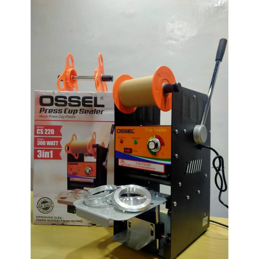 Mesin Sealer OSSEL CS 220 Warna Hitam Mesin Press Cup Gelas Ukuran  6 - 22 Oz