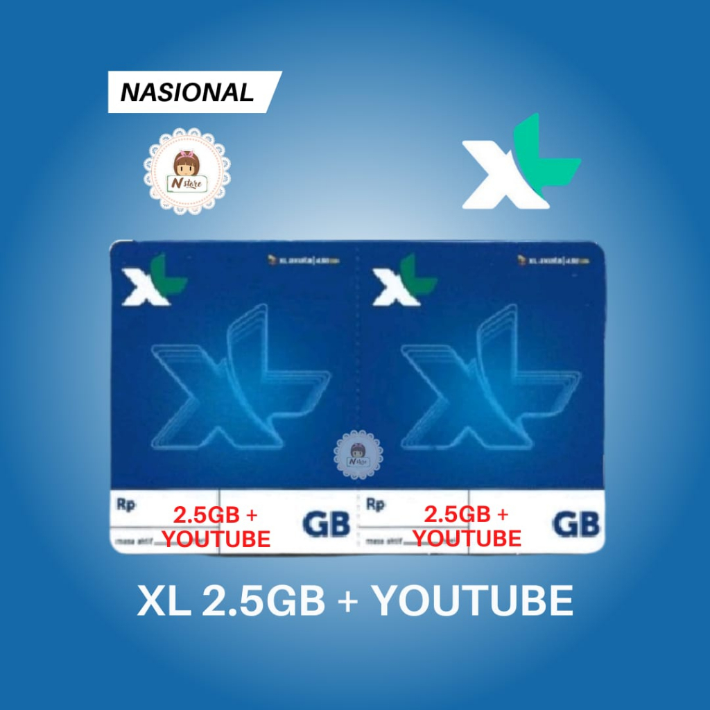 VOUCHER XL 2,5GB 7HARI + YOUTUBE