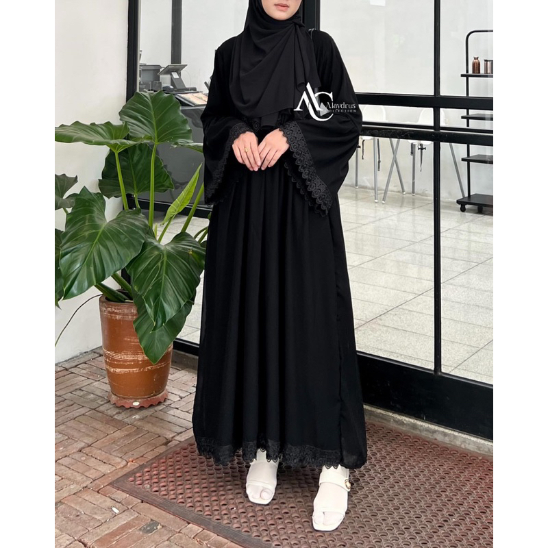 Baju Muslim Abaya Bordir Gamis Maxi Dress Arab Saudi Bordir Zephy Turki Umroh Dubai Turkey India 808