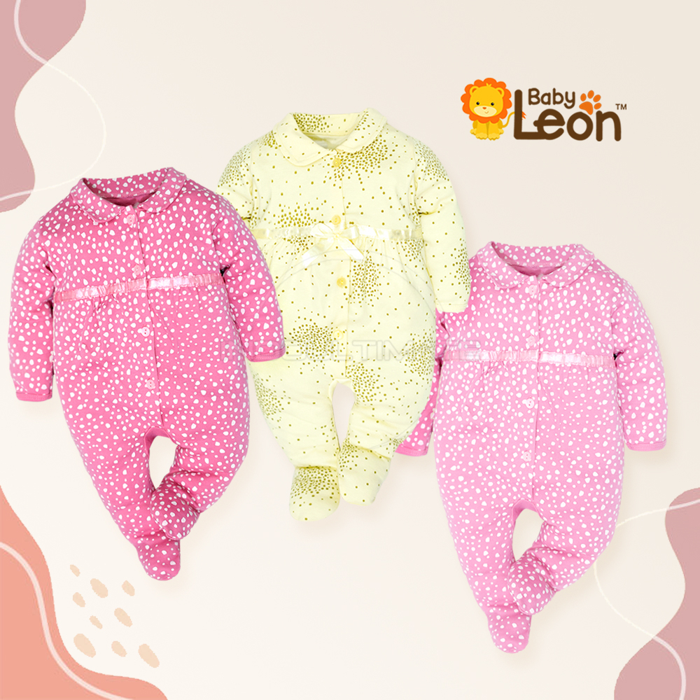 1 Pcs Jumpsuit Bayi Kaki Tutup Lengan Panjang Jumper Bayi Renda Kerut BABY LEON Jumper Bayi Perempuan Newborn BC-808 BC-806 BC-807 Baju Bayi Perempuan Baby Sleepsuit Baju Tidur Bayi Jumpsuit Panjang Kaki Tutup Pakaian Bayi