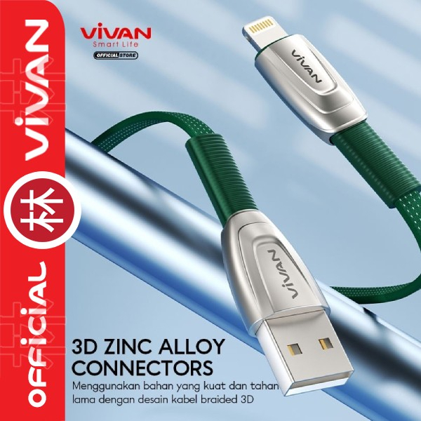 Vivan BTK-LS Kabel Data Cable Lightning Iphone Fast Charging 2.4A 1M New BTK-L