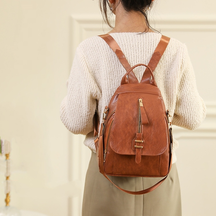 TAS RANSEL WANITA KOREA FASHION BACKPACK CEWEK MURAH BRANDED KULIT COKLAT TA788B7 IMPORT MINI REMAJA KEKINIAN TALANTI SEKOLAH KULIAH KERJA PREMIUM SIMPLE LUCU TERBARU